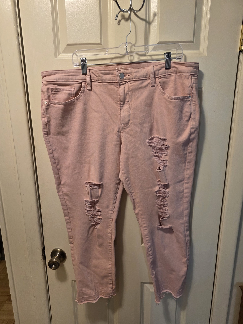 a.n.a Blush Pink Distressed Ankle Jeans